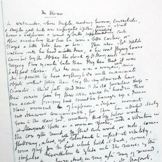 Calligraphy writing from the book, Mrs Dalloway,  available  to buy on the-salon.com. SALON curates the finest , unique, handmade pieces from the interior industry's best makers and brands. Shop luxury furniture, lighting, rugs, art, antiques and vintage pieces and accessories from SALON interior designed rooms.
