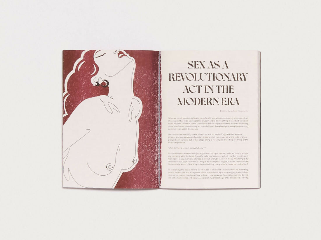Book open to a page with an illustration of a woman and text on a white background,  available  to buy on the-salon.com. SALON curates the finest , unique, handmade pieces from the interior industry's best makers and brands. Shop luxury furniture, lighting, rugs, art, antiques and vintage pieces and accessories from SALON interior designed rooms.