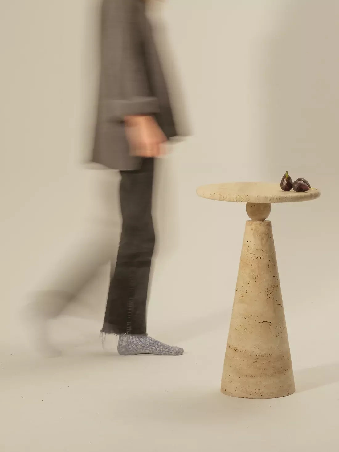 ELIZABETH SIDE TABLE IN TRAVERTINE BY ALBION NORD