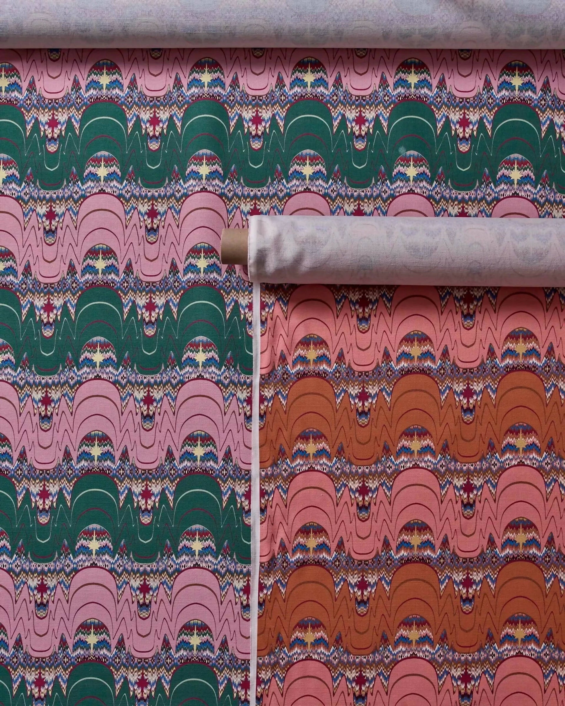 STARRY FLAMESTITCH DUSK FABRIC BY STUDIO HOLLOND