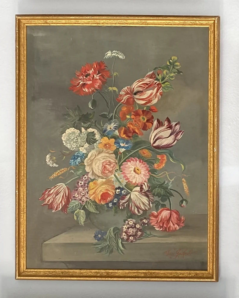 EARLY 20TH CENTURY DUTCH FLORAL STILL-LIFE OIL PAINTING