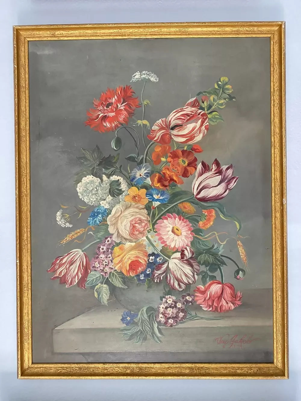 EARLY 20TH CENTURY DUTCH FLORAL STILL-LIFE OIL PAINTING