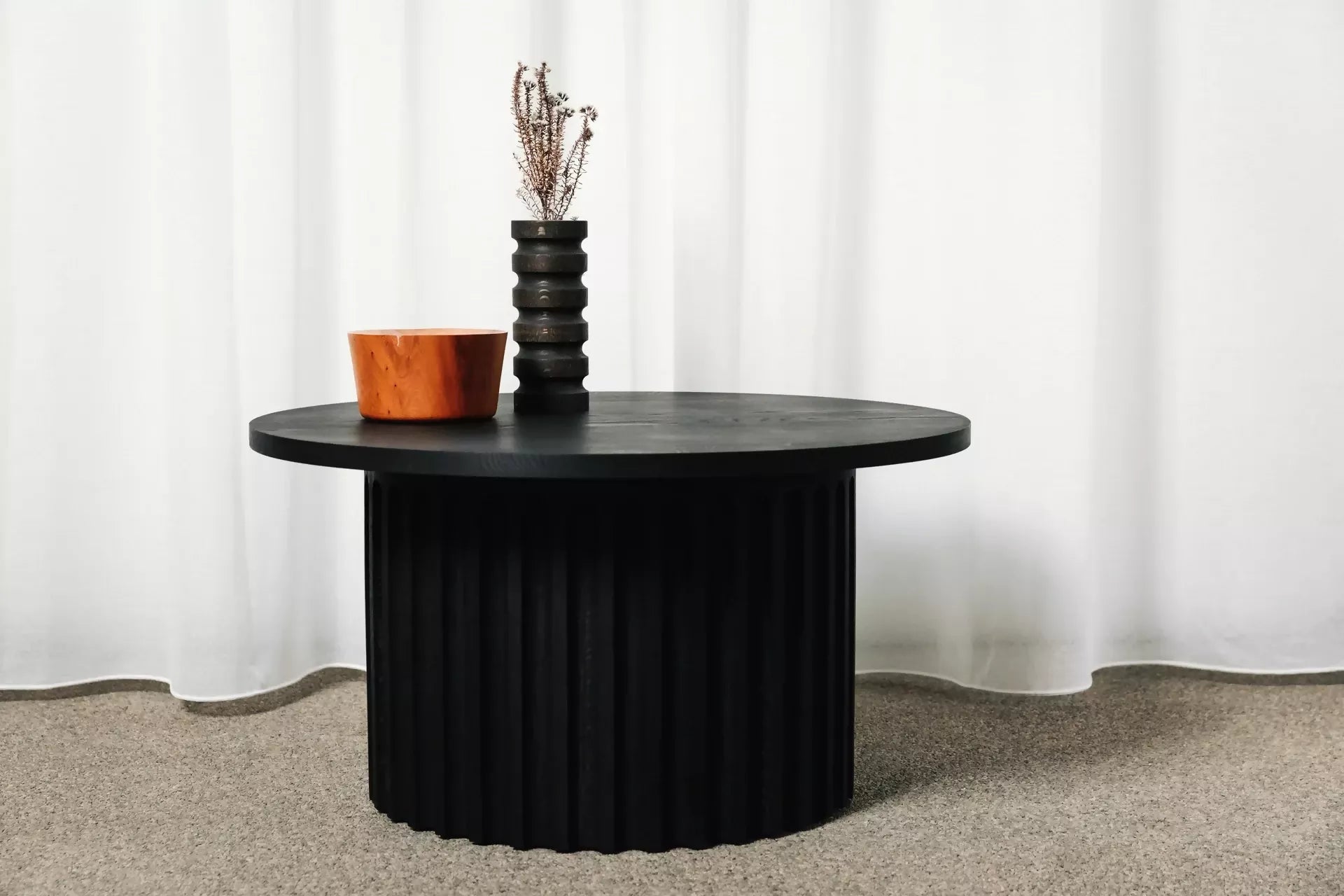 FLUTED COFFEE TABLE BY GALVIN BROTHERS