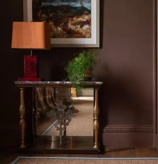 London brown paint colour in use,  available  to buy on the-salon.com. SALON curates the finest , unique, handmade pieces from the interior industry's best makers and brands. Shop luxury furniture, lighting, rugs, art, antiques and vintage pieces and accessories from SALON interior designed rooms.